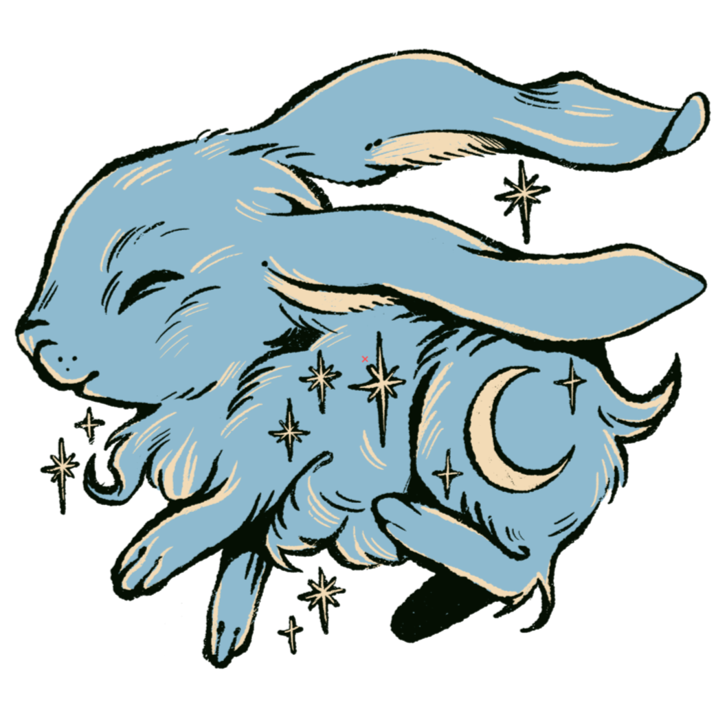 P.Rabbit moon OC ラビットムーン　オリジナルクローン Moon Bunny | Print – Art by Robin Klinger