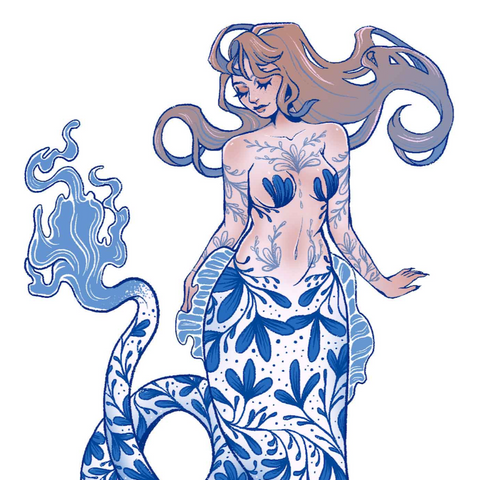 Porcelain Mermaid I | Print