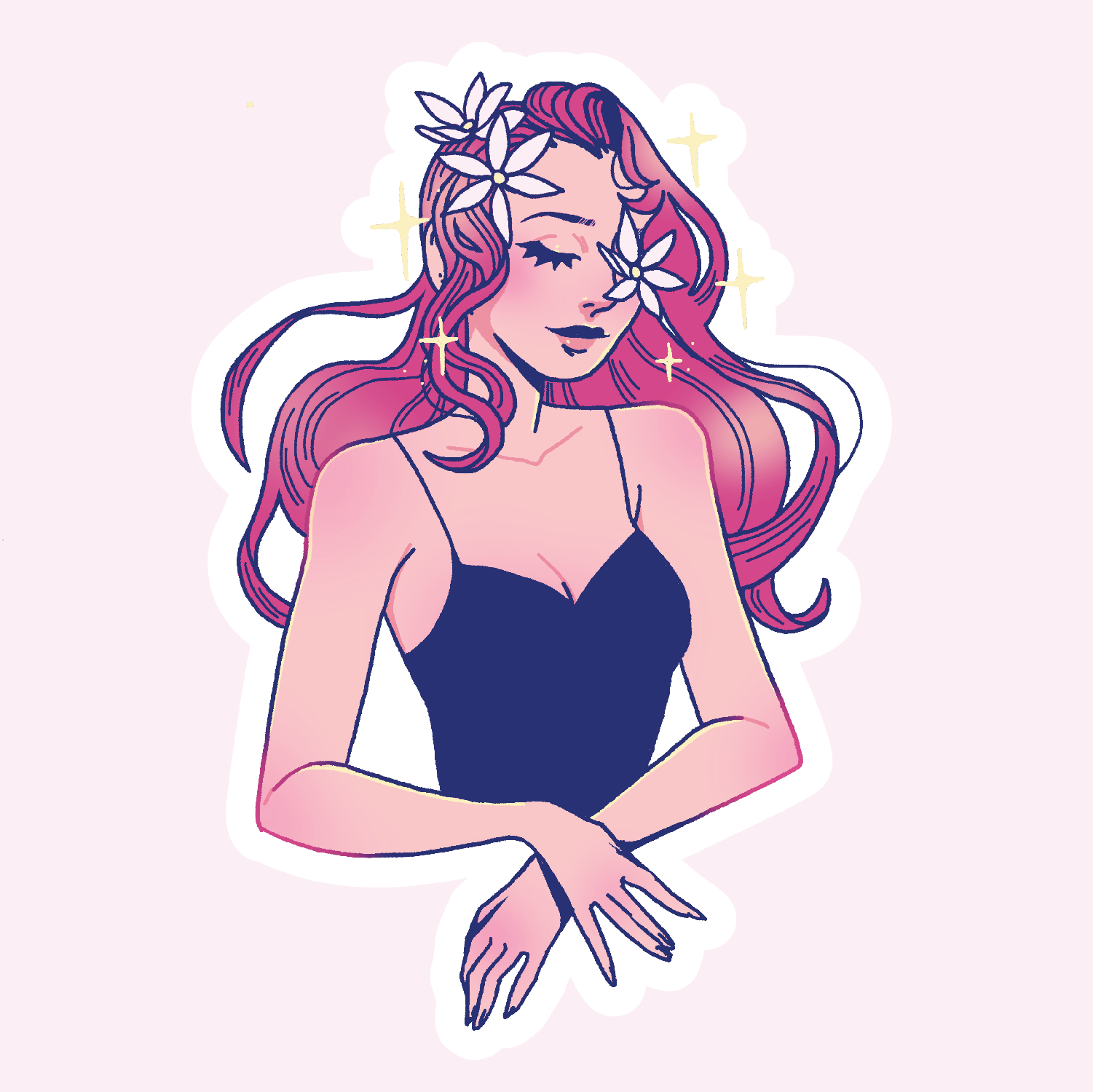 Sleepy Lilies | Glitter Vinyl Sticker