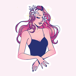 Sleepy Lilies | Glitter Vinyl Sticker